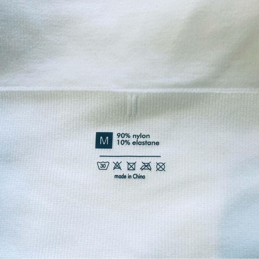 White Ribbed Crop Top Sport Bra - Picture 10 of 10